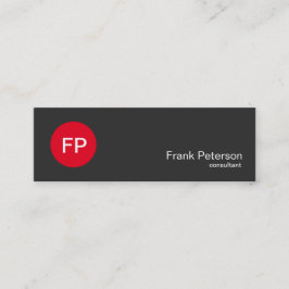 Minimalistisch modern monogram van de rode cirkel mini visitekaartje