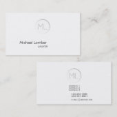 Minimalistisch modern monogram Visitekaartje (Voorkant / Achterkant)