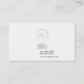 Minimalistisch modern monogram Visitekaartje (Achterkant)