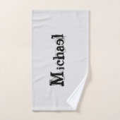 Minimalistisch modern monogram, zwarte grijs bad handdoek (Handdoek)