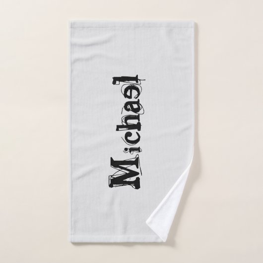 Minimalistisch modern monogram, zwarte grijs bad handdoek (Handdoek)