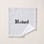 Minimalistisch modern monogram, zwarte grijs bad handdoek (Wasdoekje)