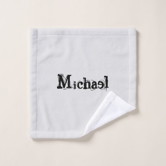 Minimalistisch modern monogram, zwarte grijs bad handdoek (Wasdoekje)