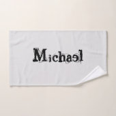 Minimalistisch modern monogram, zwarte grijs bad handdoek (Handdoek)