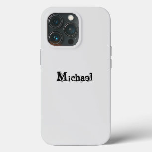 Minimalistisch modern monogram, zwarte grijs iPhone 13 pro hoesje