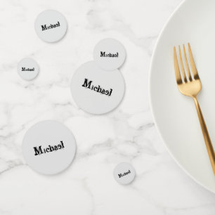 Minimalistisch modern monogram, zwarte grijs confetti