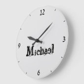 Minimalistisch modern monogram, zwarte grijs grote klok (Hoek)