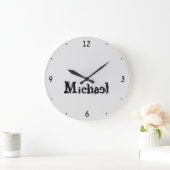 Minimalistisch modern monogram, zwarte grijs grote klok (Huis)