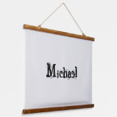 Minimalistisch modern monogram, zwarte grijs hangend wandkleed (Gebogen)