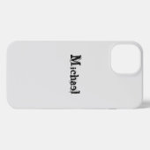 Minimalistisch modern monogram, zwarte grijs iPhone hoesje (Achterkant horizontaal)