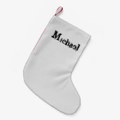 Minimalistisch modern monogram, zwarte grijs kleine kerstsok (Voorkant (Hangend))