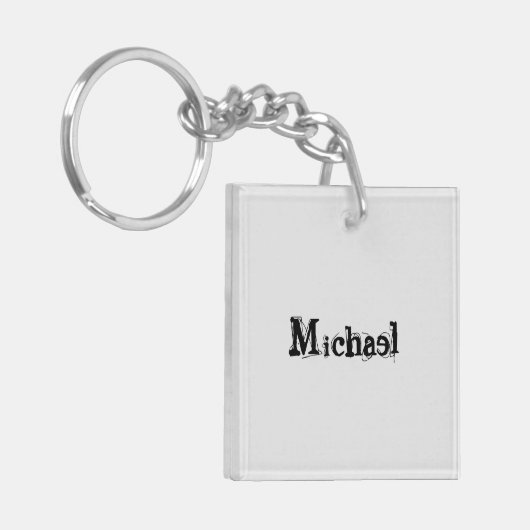 Minimalistisch modern monogram, zwarte grijs sleutelhanger (Voorkant Links)