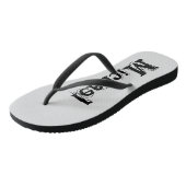 Minimalistisch modern monogram, zwarte grijs teenslippers (Schuin)