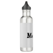 Minimalistisch modern monogram, zwarte grijs waterfles  (Links)