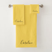 Minimalistisch modern mosterdgeel bad handdoek (Insitu)