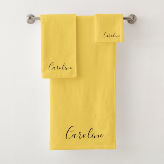 Minimalistisch modern mosterdgeel bad handdoek (Insitu)