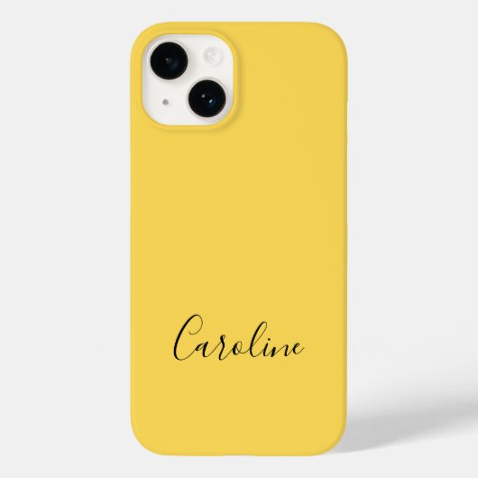 Minimalistisch modern mosterdgeel Case-Mate iPhone case (Achterkant)