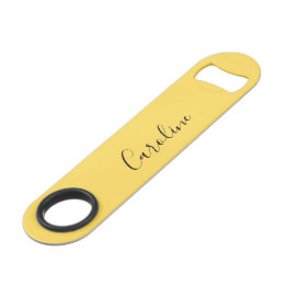 Minimalistisch modern mosterdgeel speed flessenopener