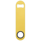 Minimalistisch modern mosterdgeel speed flessenopener (Achterkant)