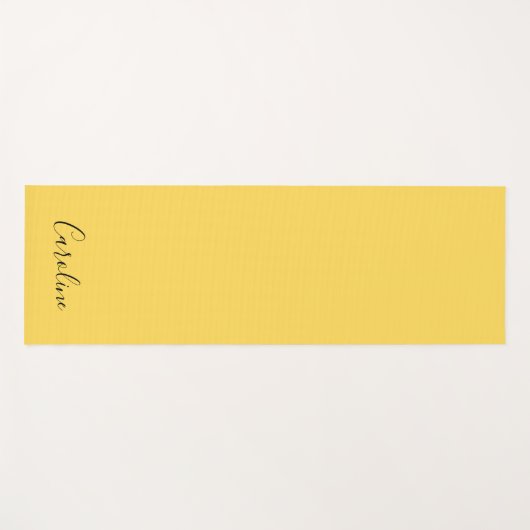 Minimalistisch modern mosterdgeel yogamat (Voorkant (horizontaal))