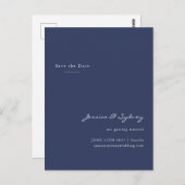 Minimalistisch modern Navy Blue Script slaat de da Briefkaart (Voorkant / Achterkant)