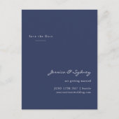 Minimalistisch modern Navy Blue Script slaat de da Briefkaart (Voorkant)