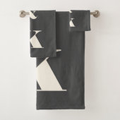 Minimalistisch modern paar zwart-wit bad handdoek (Insitu)