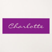 Minimalistisch modern Paars kalligrafie Yogamat (Voorkant (horizontaal))