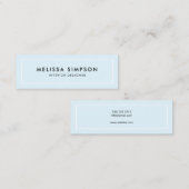 Minimalistisch modern pastblauw mini visitekaartje (Voorkant / Achterkant)