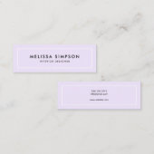 Minimalistisch modern pasteel Paars Mini Visitekaartje (Voorkant / Achterkant)