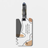 Minimalistisch modern pastel bagagelabel (Achterkant verticaal)