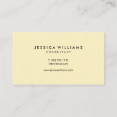 Minimalistisch modern | Pastel Geel Visitekaartje (Achterkant)