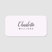 Minimalistisch Modern Pastel Roze Monogram - Naam Naamplaatje (Voorkant)