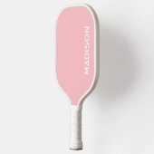 Minimalistisch Modern Pastel Roze Wit Monogram Naa Pickleball Paddle (Links)