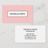 Minimalistisch modern pastelroze visitekaartje (Voorkant / Achterkant)