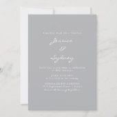 Minimalistisch modern Pewter Gray Script Weddensch Kaart (Voorkant)
