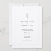 Minimalistisch modern Plant Leaf Wedding Kaart (Voorkant)