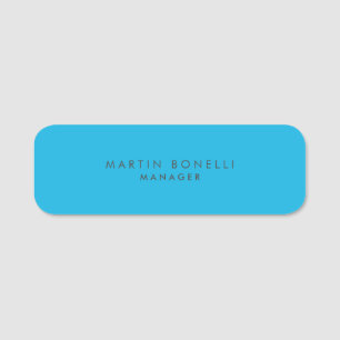 Minimalistisch modern platenblauw naamplaatje