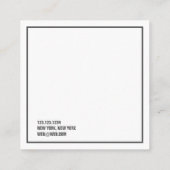 minimalistisch | Modern Professional Audio Enginee Vierkante Visitekaartje (Achterkant)