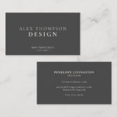 Minimalistisch Modern Professional Black en White Visitekaartje (Voorkant / Achterkant)