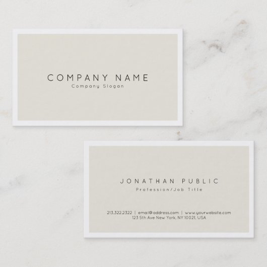 Minimalistisch Modern Professioneel Elegant Kleur Visitekaartje (Voorkant / Achterkant)