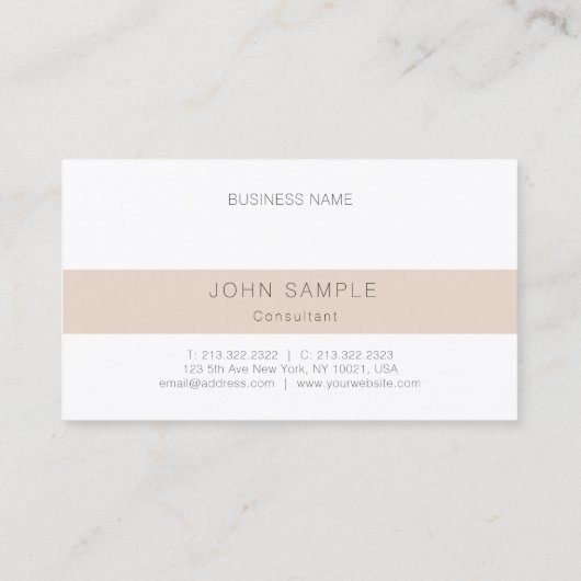 Minimalistisch modern professioneel elegant monogr visitekaartje (Achterkant)