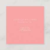 Minimalistisch modern professioneel koraal vierkante visitekaartje (Achterkant)