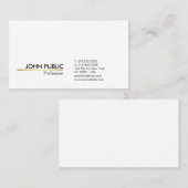Minimalistisch Modern Professioneel Wit Goud Eenvo Visitekaartje (Voorkant / Achterkant)