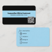Minimalistisch modern QR code Visitekaartje (Voorkant / Achterkant)