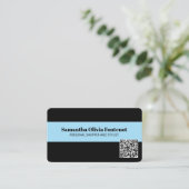 Minimalistisch modern QR code Visitekaartje (Staand voorkant)
