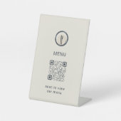 Minimalistisch Modern Restaurant QR Code Reclamebord Met Voetstuk (Voorkant)