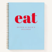 Minimalistisch Modern Retro Rood en Blauw Blank Re Notitieboek (Voorkant)