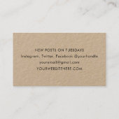 Minimalistisch modern reustisch kraftpapier visitekaartje (Achterkant)