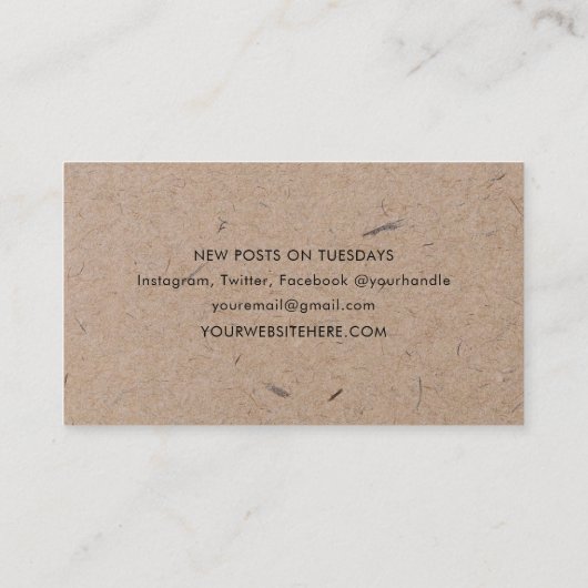 Minimalistisch modern ritueel papier visitekaartje (Achterkant)